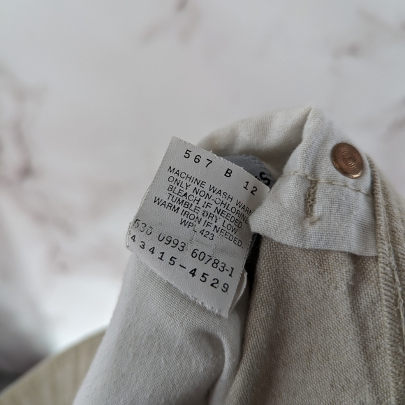 Vintage Levis Jeans Mens 32 X 28 Khaki Tan 90s Denim Relaxed Red Action Pant - Picture 10 of 11